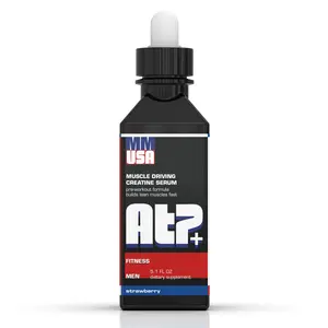 ATP+ for Men Pre-Workout Creatine Serum. Instant Energy, Power, Strength & Endurance. Boosts Muscle Growth, Bodybuilding Performance. with Amino Acids & Glucosamine. Strawberry, 5.1 Fl Oz