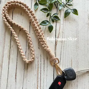 Macrame lanyard, boho keychain