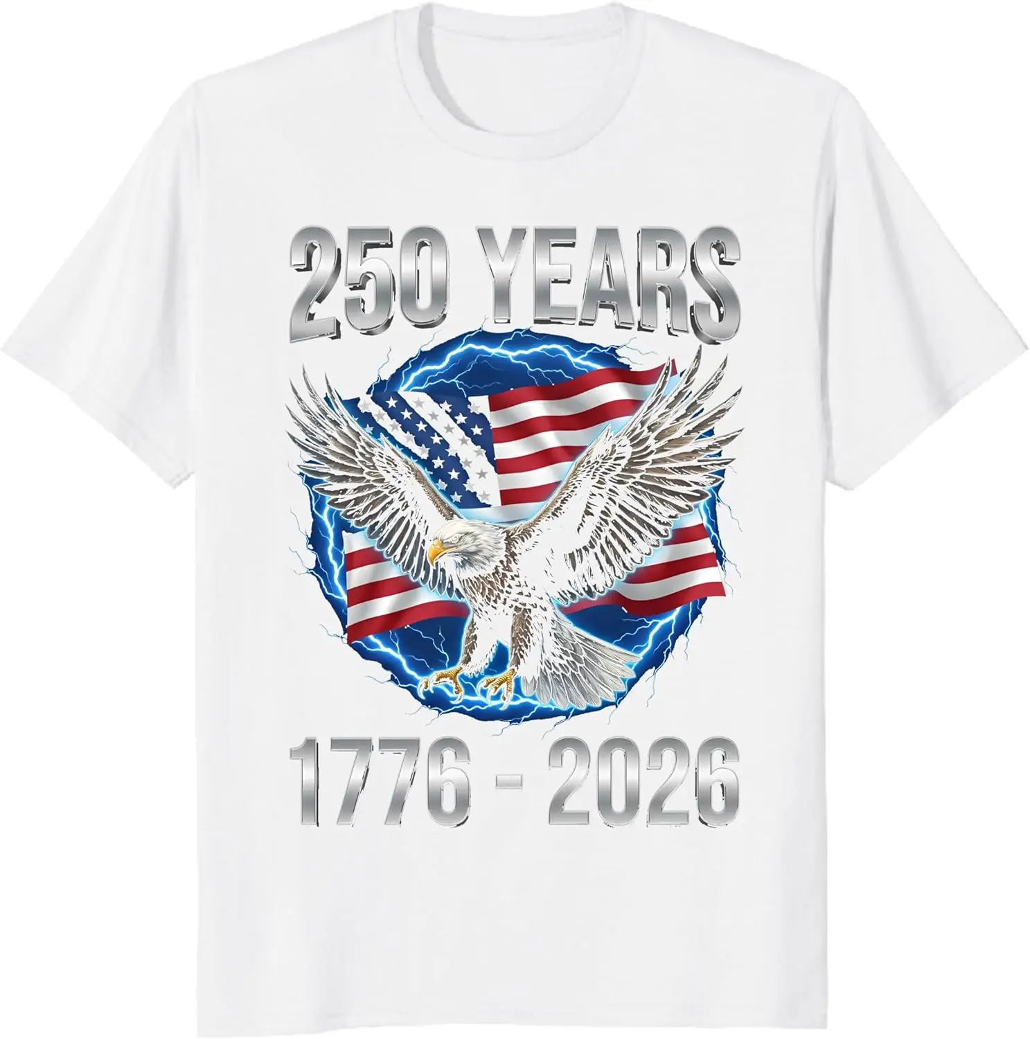 [100% Cotton] 250 Years Anniversary Shirt USA Flag Eagle 1776-2026 Patriotic Independence Day Tee, 4th of July Adult Youth Toddler T-Shirt