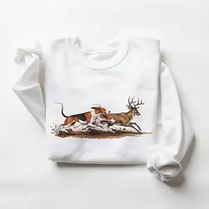 Hunting Walker Dog Walker Dog Sweatshirt Deer Hunt Treeing Unisex Cotton Womenswear Pullover