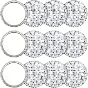 Portable Makeup Mirror Set, Vintage Round Pocket Mini Handheld Travel Daily Use, Women's Clutch Gift Party Supplies