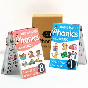 English Phonics Natural Spelling Pronunciation Practice Flash Cards, Vocabulary Flashcards, Word Memory Learning Tool for Kids & Adults, Educational Aid