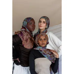 VELA Watercolor Floral Print Modal Hijab