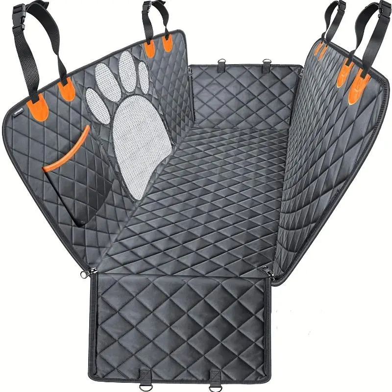 Premium Pet Car Seat Cover - Waterproof Seat Covers, Breathable Mesh Window, Side Zipper, Door Protection, Universal Fit for Cars, Trucks, SUVs, Durable, Easy-to-Clean, Machine Washable, Seat Covers For Cars