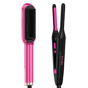 Terviiix Pencil Flat Iron and Terviiix Ionic Hair Straightener Brush