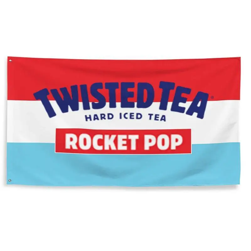 Rocket Pop Twisted Tea Wall Tapestry - 3x5Ft Synthetic Home Textile with 4 Brass Grommets, Modern Stripes Room Art, Man Cave Decor, College Dorm Gift with Gift Box, Decoration Items