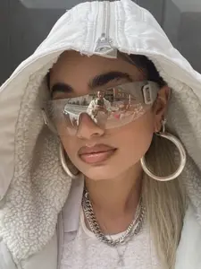 Unisex D-Shaped Sunglasses, Y2K Style UV Protection, PC Frame, Perfect for Daily Wear, Parties, Beach, Holiday Gifts