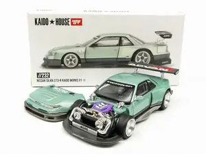 Kaido House x Mini GT 1:64 Nissan Silvia S13-R KAIDO WORKS V1 Green Diecast Model Car KHMG232-2C