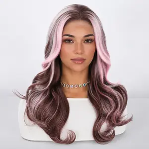 Natural Wave Pink-Platinum Wig, 13x3 Glueless, 150% Heat-Resistant Fiber, Natural Hairline, Adjustable Straps, Breathable Cap, Daily Wear
