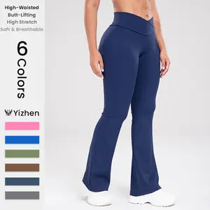 Yizhen High-Waisted Butt-Lifting Yoga Pants High Stretch Flare Workout Leggings for Gym Running Home Lounge Soft Breathable  Available Women's Outfits