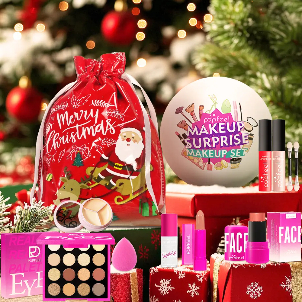 Christmas makeup balls, cosmetic sets, including blush, lipstick, eyeshadow, etc., are suitable for makeup beginners and won't smudge for a long time. It can be given as a gift or used to decorate a Christmas tree.
