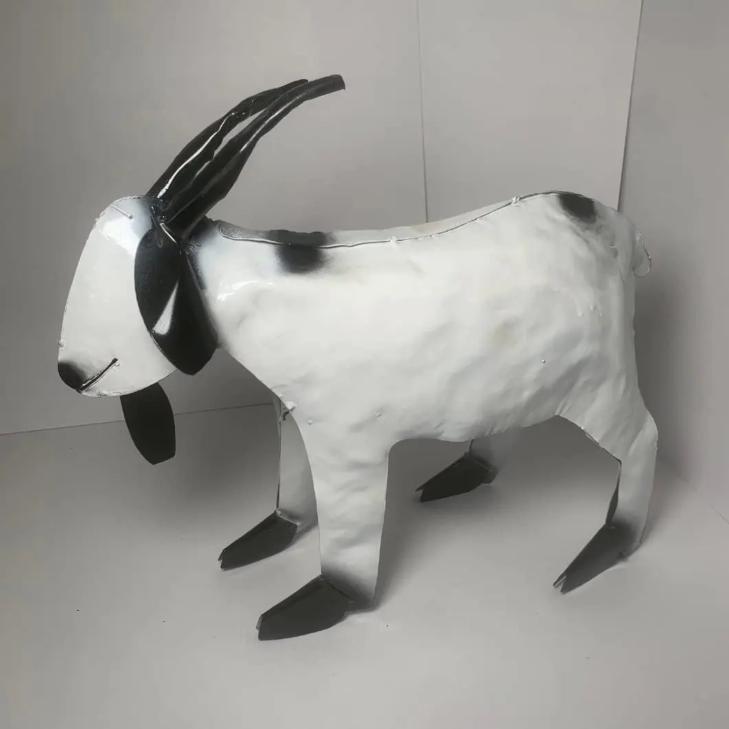 Decorative Rustic Metal Goat - Animal Metal Art, Home Metal Decor