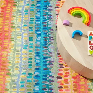 Paint Chip Multi Machine Washable Rug