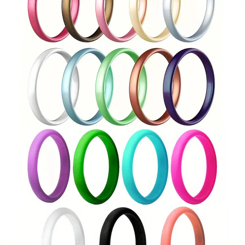 Silicone Ring, Sporty Solid Color Silicone Ring, Fashion Accessories for Women & Men, Comfortable Wedding Finger Rings