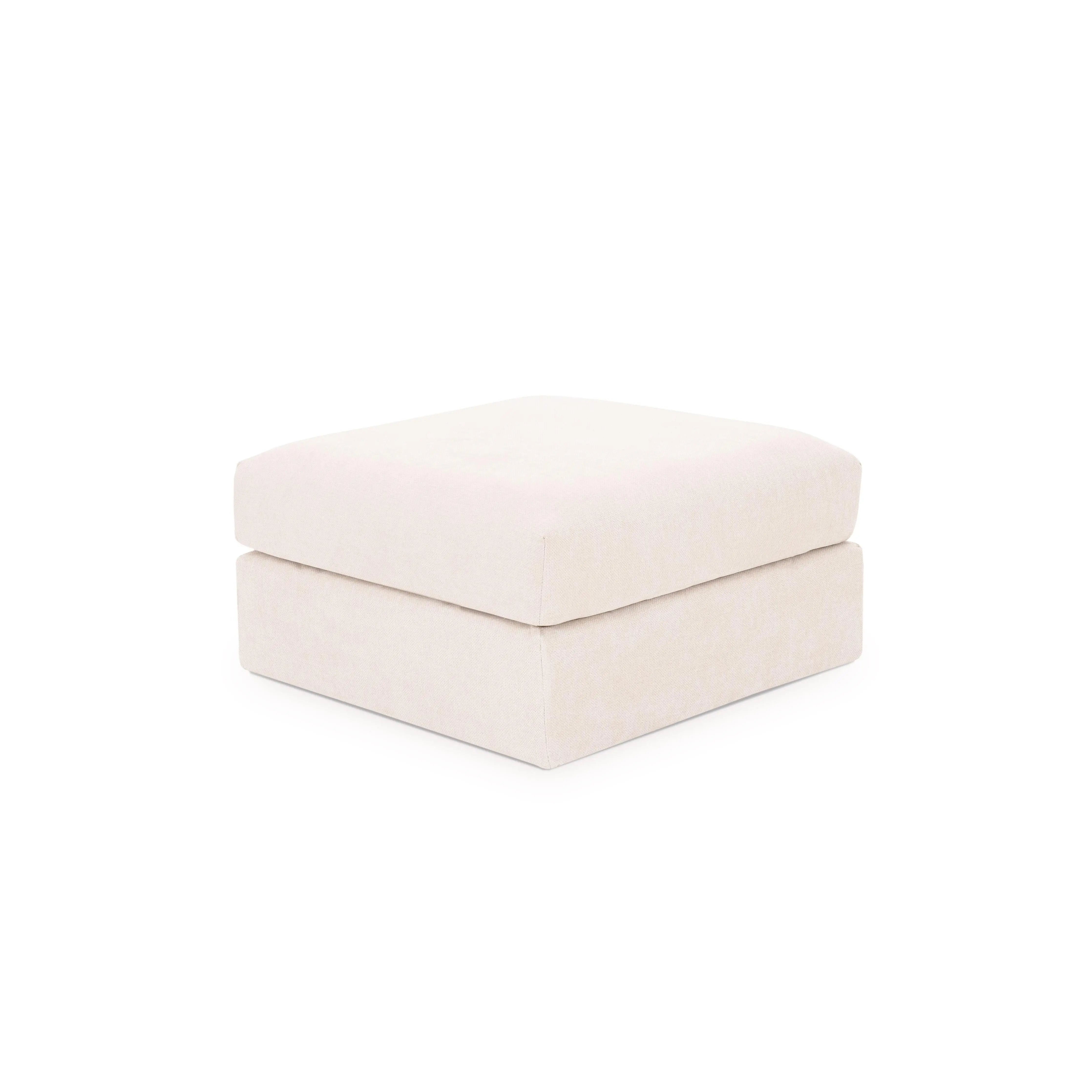 Cover For Ottoman Chenille White with Fringe