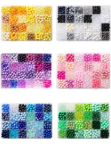 8mm Round Beads Kit, 480+pcs Mixed Color Beads, DIY Jewelry Making Kit for Bracelet Necklace Earrings, Fashion Accessories for Women & Girls