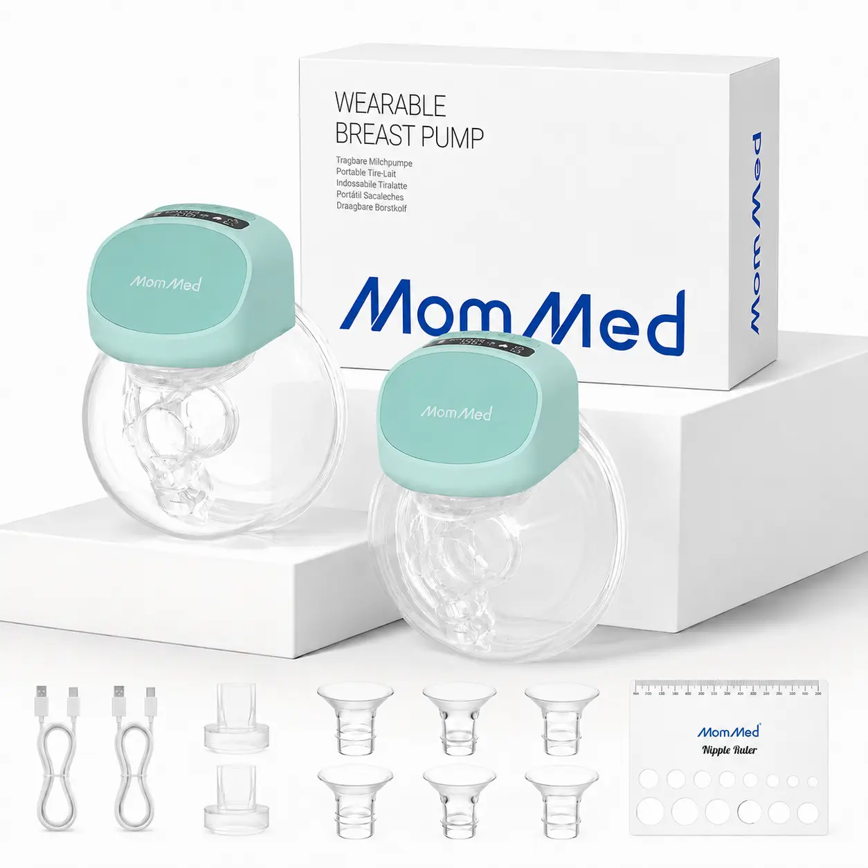MomMed S10 Pro Breast Pump, Hands-Free Wearable Breast Pump, Big‑Cup Pump, Electric Portable Breast Pump, Breast Milk Pump, Baby Feeding Pumps with 3 Modes and 9 Levels, 24mm Breastfeeding Pump