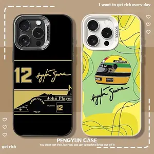Ayrton Senna F1 Customized Silicon Phone Case for iPhone 17,16,15,14,13,12,11 Pro MAX - Gray Silver Matte Drop-Shockproof Back Cover
