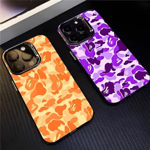 BAPE Camouflage Phone Protective Case for iPhone Air 17 Pro Max 16 e 15 14 13 12 11 XR XS mini Pro Max Plus Soft Silicone Black Cover