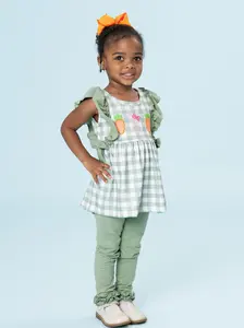 Gingham Carrot Patch Embroidered Outfit