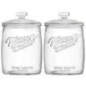 Syntic 2-Pc Thick Glass Canister Set - 1 Gal Wide-Mouth Jars with Silicone Airtight Anti-Leak Lids, Kitchen Dish & Utensils Storage Organization for Pantry Preserving (Candy, Flour), Cold Containers with Wide-Mouth Access