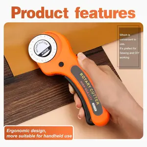 Rotary Cutter, Professional 45mm Rotary Fabric Cutter, Rotary Cutter for Fabric, Card Paper Sewing Quilting Roller Fabric Cutting Tailor