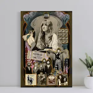 Fleetwood Mac Stevie Nicks Collage Poster, Stevie Nicks Graphic Tour Music Film Print, Wall Art Posters Decor Photo