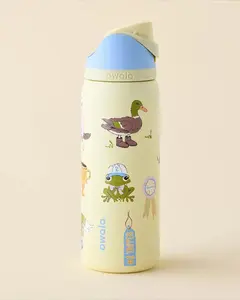 Owala 32 oz Stainless Steel Insulated Flask - Portable Bottled Water Bottle with Duck Pattern, Straw Lid, Vacuum-Insulated Design
