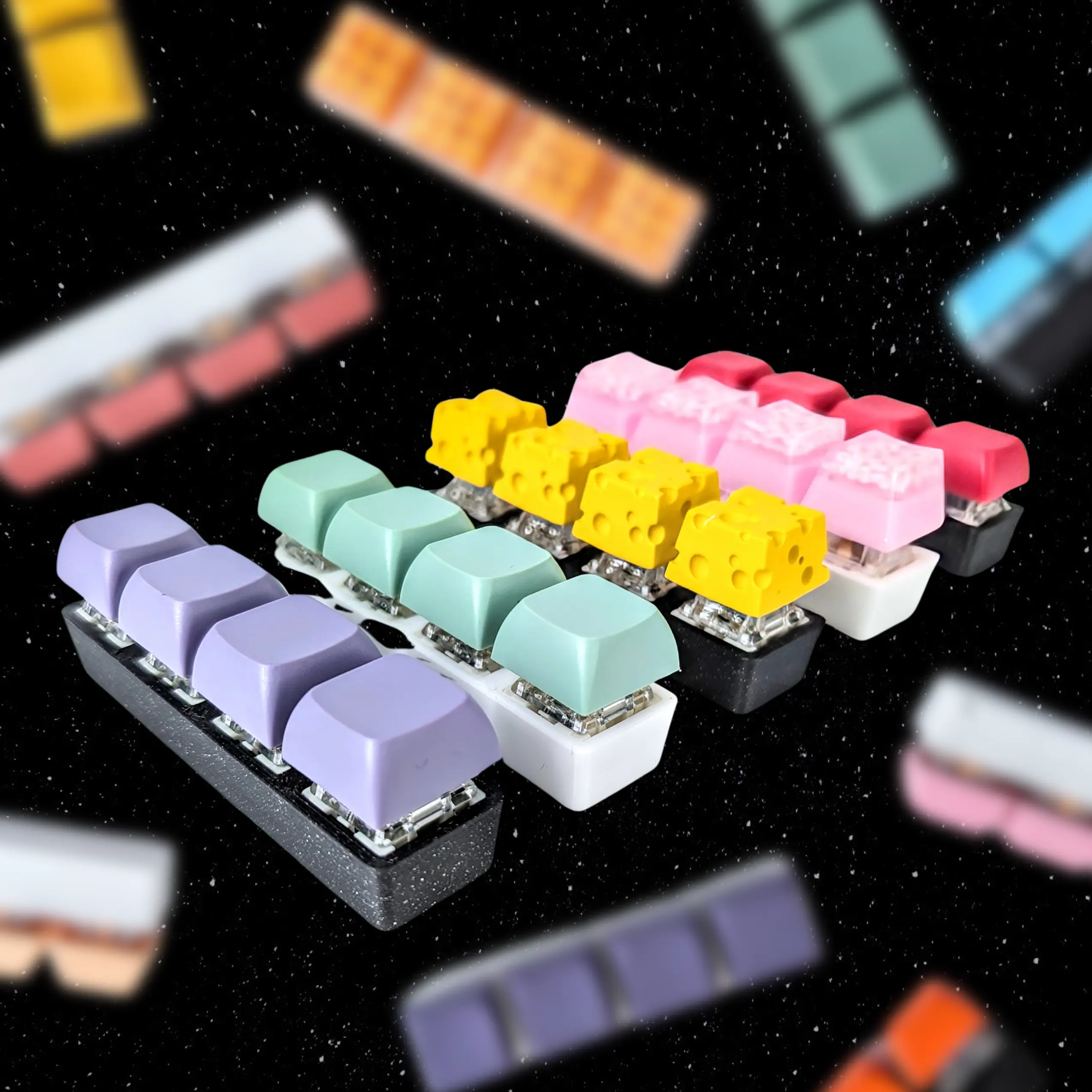 Click 4 Keyboard Fidget | Keycap Clicky Fidget Keychain | Desk Accessories