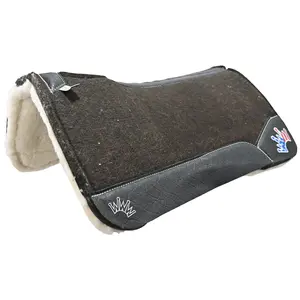 Best Ever 1" OG Fleesar Series Saddle Pad with Black Elephant Wear Leathers And Flag Crown- 32"X32"