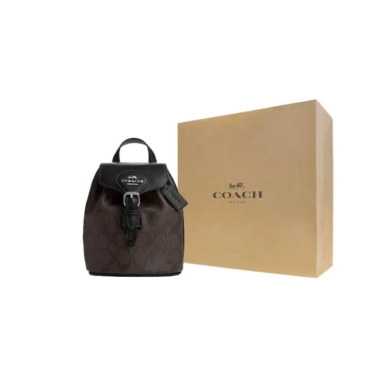 Coach Amelia 16 Backpack with Classic Monogram, Flap Closure, and Zippered Pocket in Black and Brown for Women - TikTok Shop Coach Amelia 16 Backpack with Classic Monogram, Flap Closure, and Zippered Pocket in Black and Brown for Women - TikTok Shop