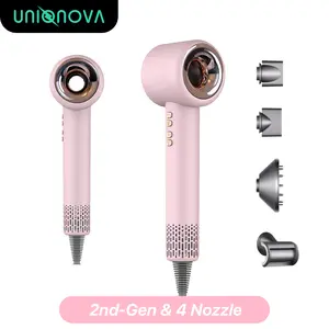 UNIQNOVA Leafless Fast Drying Hair Dryer Negative Ionic Blow High-Speed 110,000 RPM Brushless Powerful Motor Hairdryer Low Noise Magnetic Nozzle