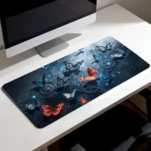 LIVEKEY Peach on Ice Cooling Large Gaming Mousepad   31.5x15.75in Extended Mat  Non Slip Base  Stitched Edges  Smooth Surface  Made for Gaming  Desk Accessories for Office Decor & Computer Keyboard Use summervibes