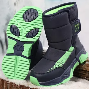 Boys' Winter Snow Boots - Thermal Insulated Cold Weather Shoes with Non-Rubber Sole, Mid-Calf Height, Lace-Up Closure - - Outdoor, School, Thick, School Footwear, Durable Construction, Youth Footwear, Young Athletes