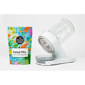 Starter Bundle: Organic Salad Mix Sprouting Seeds (8oz) + Sprouter – Microgreens Grow Kit from The Sprouting Company