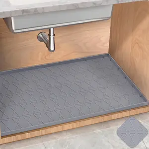 Pawtners Silicone Waterproof Under Sink Liners (2 Pack) - Kitchen Cabinet Mats for Kitchen, Bathroom Use, Compatible with Trays, Shelves, Coasters, Storage Liners, Tableware, Home Decor