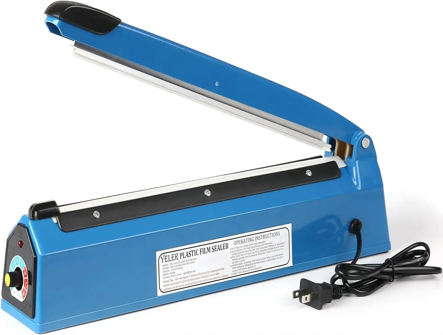 12 Inch Impulse Heat Sealer Impulse Bag Sealer, Manual Poly Bag Heat Sealer Machine for Plastic Bags PE PP Bags with Extra Replace Element Grip