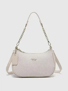 CYX Vintage Fashion Crossbody Bag, Women's Solid Color PU Leather Shoulder Bag, Embossed Print Multi-Functional Handbag with Adjustable Strap, Elegant Embossed Bag