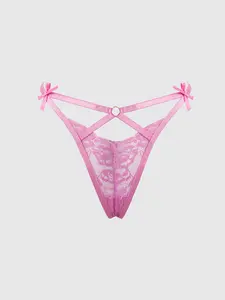 Pink Lace Strappy G String Underwear Lingerie Womenswear