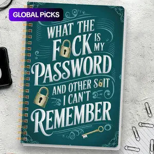 1pc Simple Password Book, Hardcover Spiral Notebook, Minimalist Advanced Address Password Manager With Website Password Quick Access Username And Password Storage Perfect For Home Office Internet Computer Logins, Great Holiday Gifts #GLOBAL PICKS