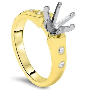 Diamond Semi Mount Cathedral Engagement Ring 14K Setting