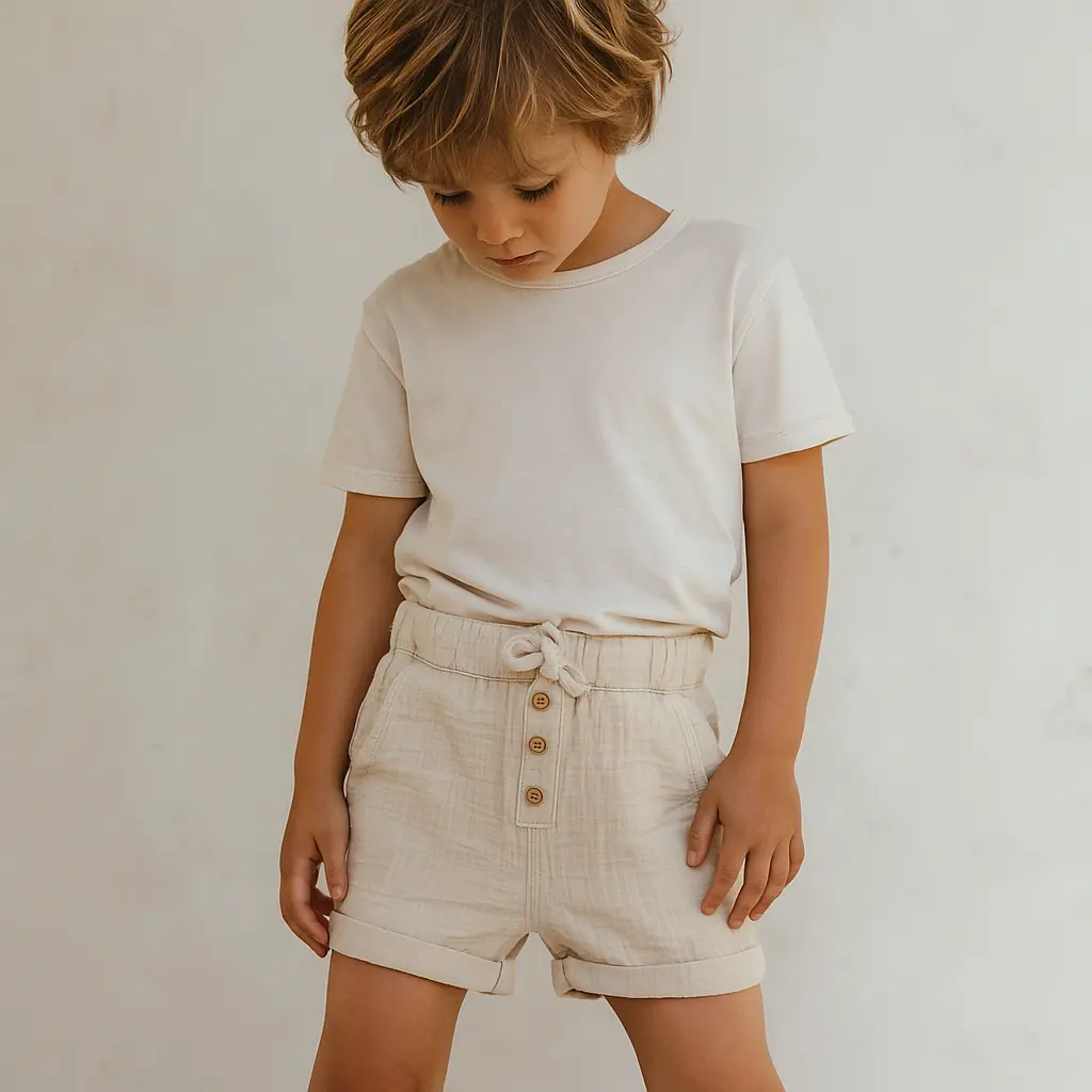 100% Organic Cotton Muslin Shorts 100% Organic Cotton Muslin Shorts