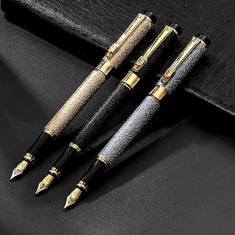 Metal Fountain Pen, 1 Count 0.5mm Business Office Writing Pen, Calligraphy Practice Pen, Stationery Supplies for Home School Office