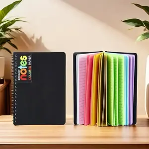 Simple Rainbow Spiral Notebook, 1/2 Counts Wire-bound College Ruled Paper Notepad, Journal Notebook for Home School Office Dormitory, Portable Notebook, Stationery Office Supplies