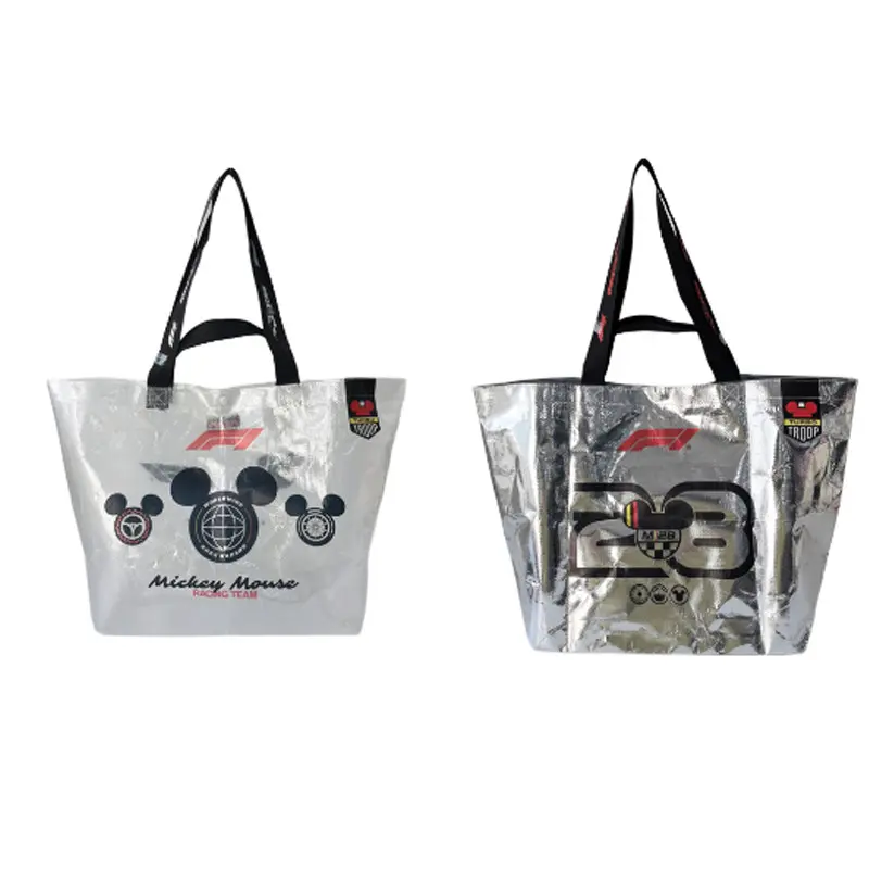 MINISO Mickey Mouse F1 Series Fashion Large Capacity Tote Bag Eco-friendly Reusable Shopping Bag Cute Cartoon Design Portable Handbag for Daily Use Grocery Shopping Travel Versatile Storage Bag,Perfect Gift for Mom,#Summervibes