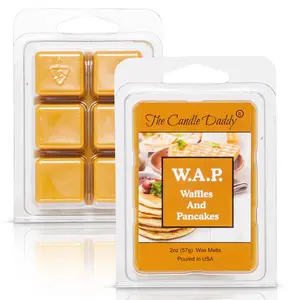 W.A.P. - Waffles and Pancakes - Waffles and Pancakes with Syrup and Butter Scented Melt - Maximum Scent Wax Cubes/Melts - 1 Pack - 2 Ounces - 6 Cubes WAP