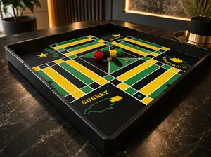 Premium 24"x24" Magnetic Modular Ludi Board | Jamaican Ludo Game Set with Pieces & Dice