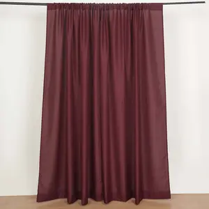 2 Pack 5ftx8ft Burgundy Polyester Backdrop Drape Curtains With Rod Pockets, Event Divider Panels 130GSM