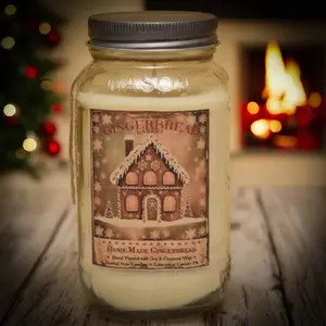 Homemade Gingerbread Mason Jar Candle 24 Ounce
