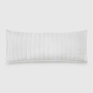 Jeremiah Brent Home 36"x14" Box Rice Stitch Gauze Oversized Oblong Accent Pillow Cream